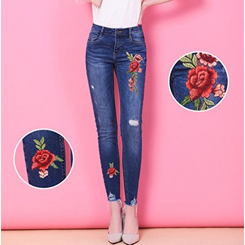 Banfeng 12pcs Rose Embroidered Lace Flower Applique Patches for Ar...