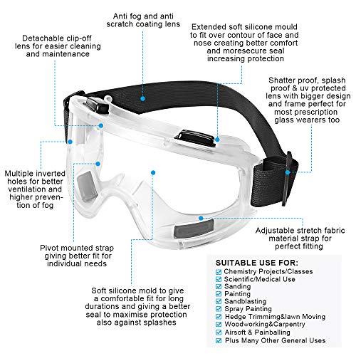 Respirator Mask,Half Facepiece Gas Mask with Safety Glasses Reusab...
