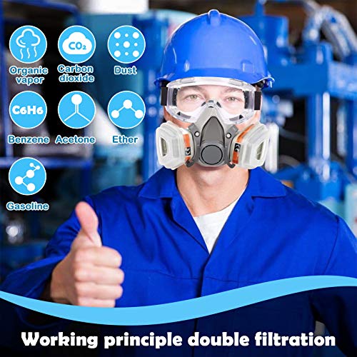 Reusable Face Cover Set for Painting,Gas, Dust, Machine Polishing,...