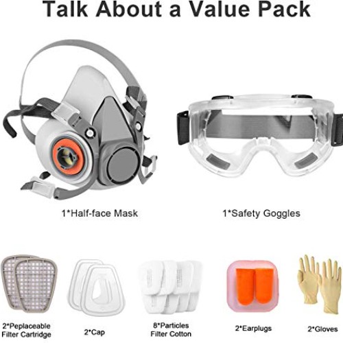 Reusable Face Cover Set for Painting,Gas, Dust, Machine Polishing,...
