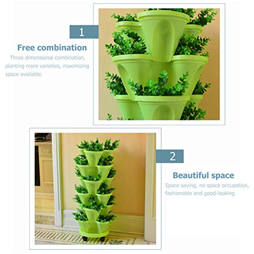 Stand Stacking Planters Strawberry Planting Pots, Strawberry and H...