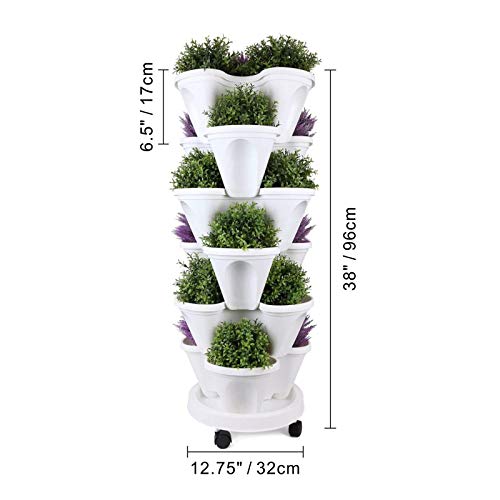 Stand Stacking Planters Strawberry Planting Pots, Strawberry and H...
