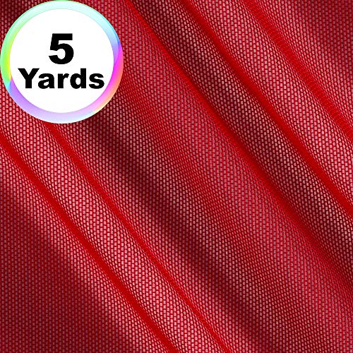 Power Mesh Fabric | 5 Yards Continuous | 60 Wide | 4-Way Stretch,...