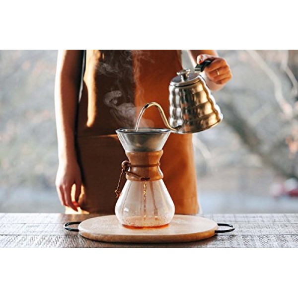 Pour Over Filter for Chemex and Hario V60 - COPPER COATED Reusable...