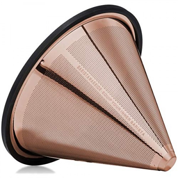 Pour Over Filter for Chemex and Hario V60 - COPPER COATED Reusable...