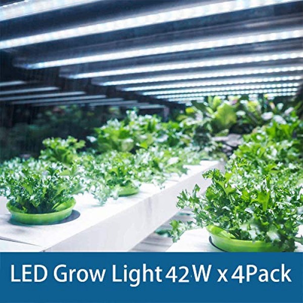 Barrina LED Grow Light 4FT,168W4 x 42W, 1000W Equivalent, Full S...