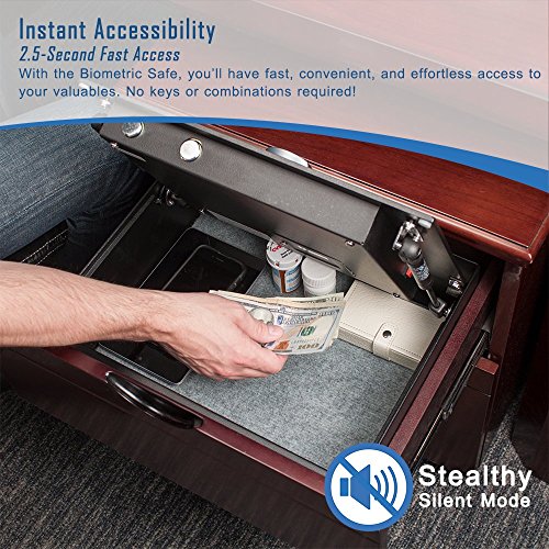 BARSKA AX11556 Biometric Fingerprint Top Opening Security Drawer S...