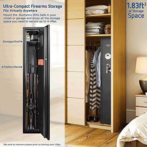 Barska AX11652 Quick Access Biometric Rifle Safe, Small, Multicolor