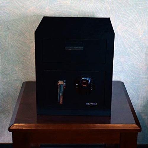 Barska AX13108 Biometric Keypad Depository Safe, One Size, Black