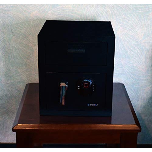 Barska AX13108 Biometric Keypad Depository Safe, One Size, Black