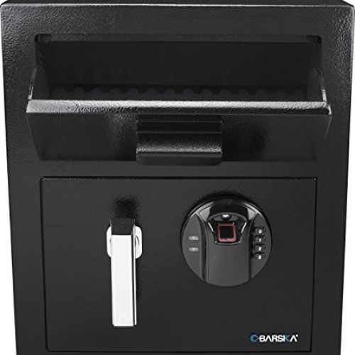 Barska AX13108 Biometric Keypad Depository Safe, One Size, Black