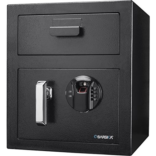 Barska AX13108 Biometric Keypad Depository Safe, One Size, Black
