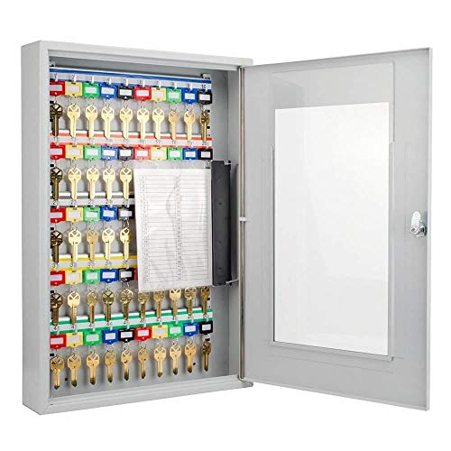 BARSKA CB12950 Key Lock 50 Position Key Cabinet with Glass Door Gr...