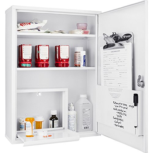 Barska Key Lock Wall Mount Large Security Magnet Erase Pad, Shelf,...