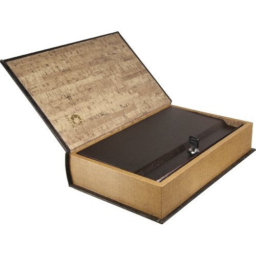Barska Large Antique Book Lock Box with Key Lock