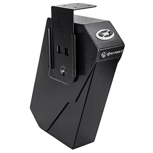 BARSKA Steel Hand Safe Pistol Desk Drawer Security Box Quick Ac...