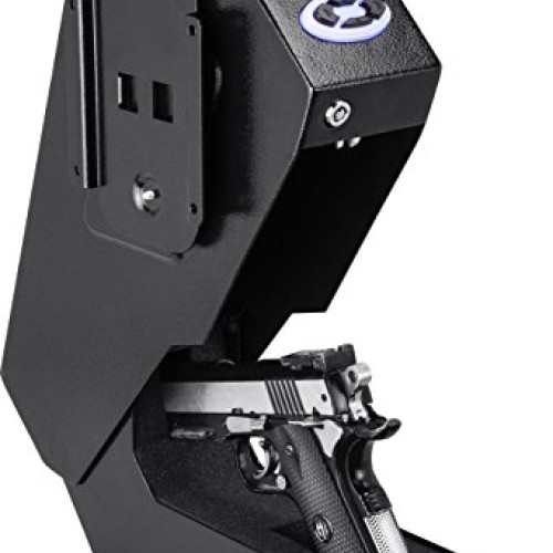 BARSKA Steel Hand Safe Pistol Desk Drawer Security Box Quick Ac...