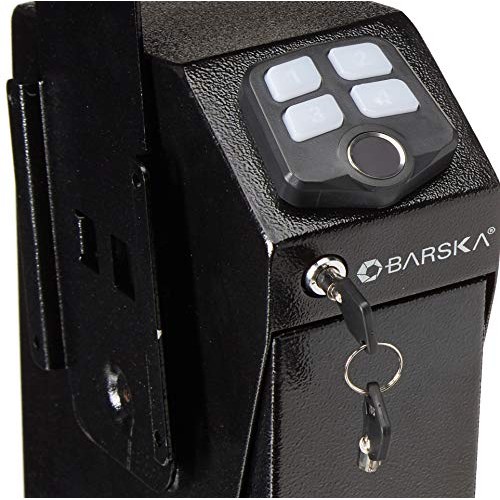 Bsk Bio Keypad Pistol Safe, Black, Pistol Keypad Biometric Safe