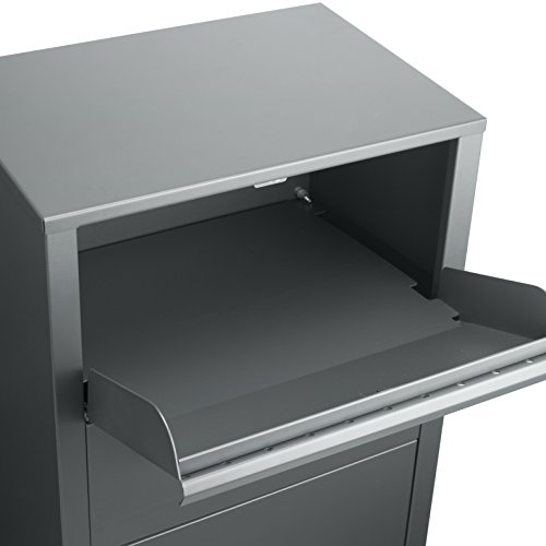 Large Steel Freestanding Floor Parcel Lockable Drop Slot Mail Box,...