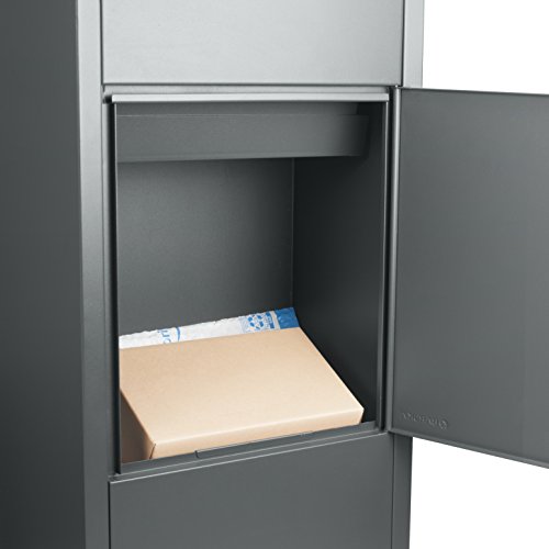Large Steel Freestanding Floor Parcel Lockable Drop Slot Mail Box,...