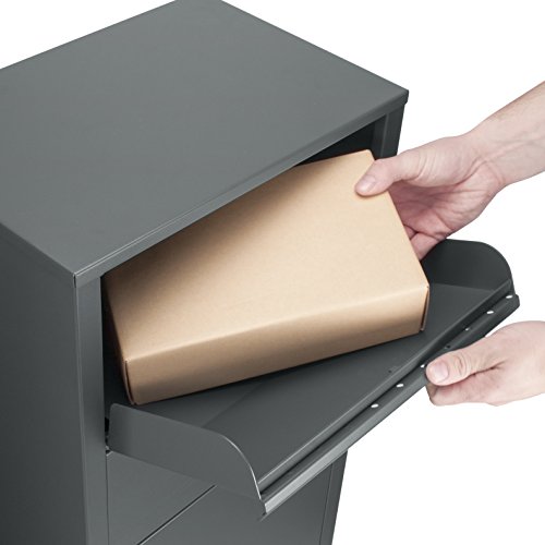 Large Steel Freestanding Floor Parcel Lockable Drop Slot Mail Box,...