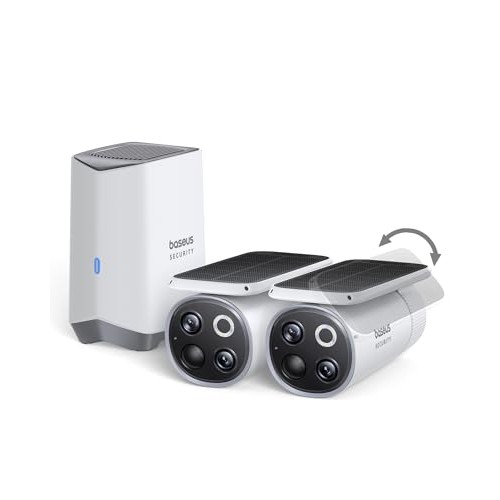 Baseus Solar Security Camera Wireless Outdoor, S1 Pro 2-Cam Kit, F...