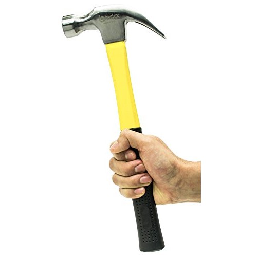 16 oz Fiber Glass Claw Hammer Heavy Duty Construction Shock Resist...