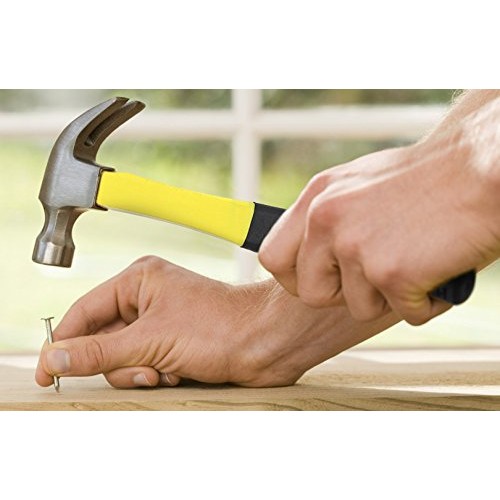 16 oz Fiber Glass Claw Hammer Heavy Duty Construction Shock Resist...