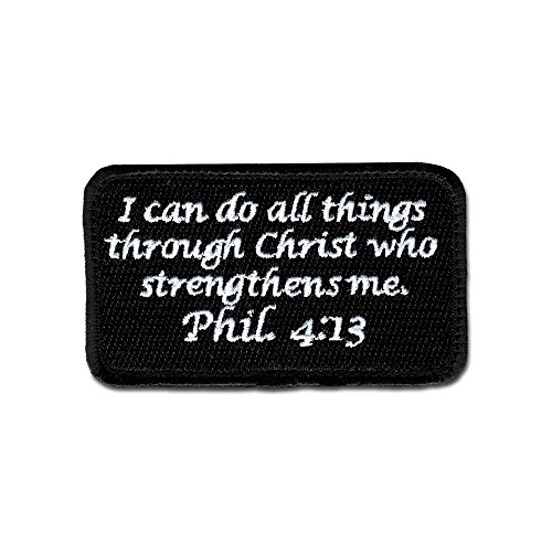 BASTION Morale Patches Phil. 4:13, Black | 3D Embroidered Patche...