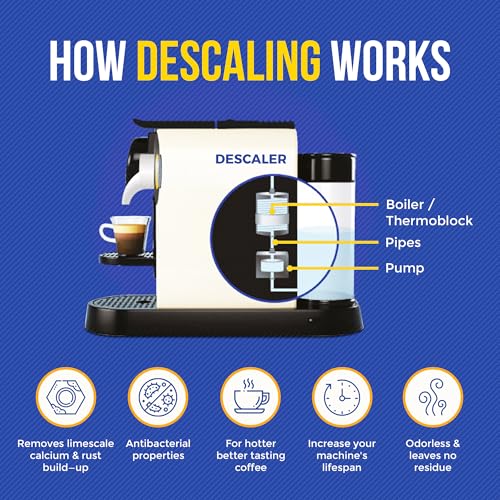 Descaling Powder Solution 6-Uses Coffee Machine Descaler Cleaner...
