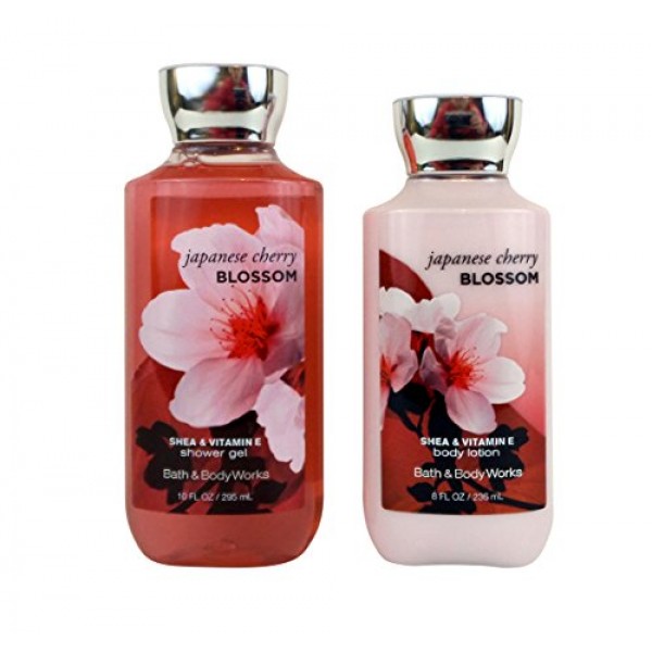 Bath and Body Works Set Shower Gel Body Lotion Cherry Blossom
