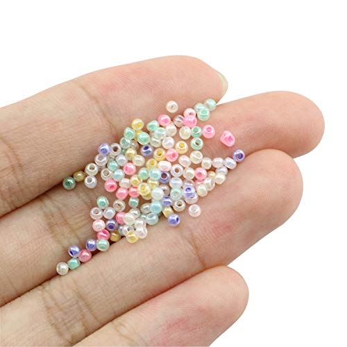 Batino 1 Pack of Macaron Glass Beads DIY Seed Beads 2mm Mixed Col...
