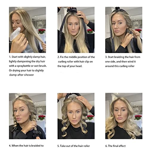 Heatless Curling Rod Headband No Heat Silk Ribbon Curling Rod Hair...