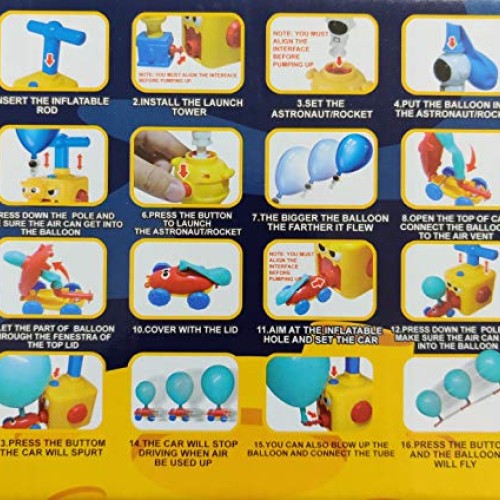 BAYDELKU - Space Balloon Powered Car - with 2 Balloon Helicopter A...