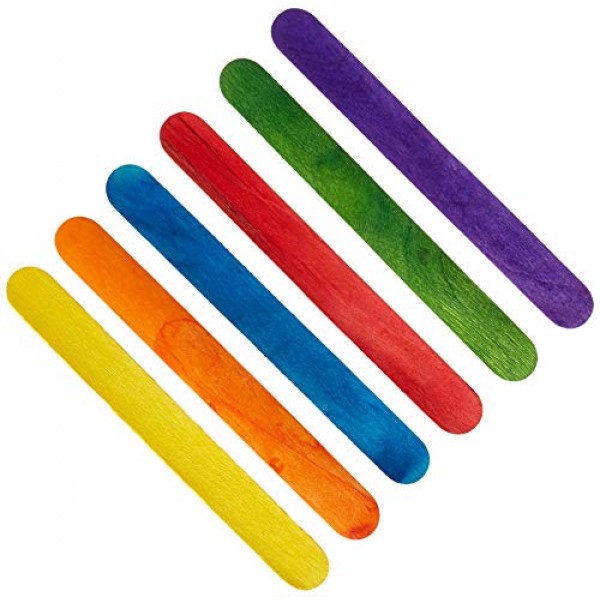 BAZIC 3434-2PK Jumbo Colored Craft Stick, Assorted, 2, 50 Per Pack...