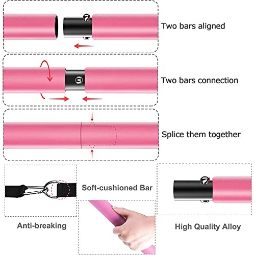 Bbtops Pilates Bar Kit with Resistance Bands4 x Resistance Bands...