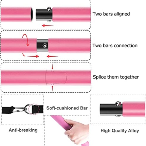 Bbtops Pilates Bar Kit with Resistance Bands4 x Resistance Bands...