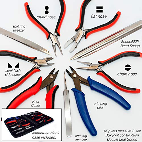 9-Piece Beadsmith Deluxe Jewelry Pliers Ergonomic Tool Kit with Case