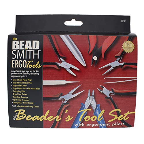 9-Piece Beadsmith Deluxe Jewelry Pliers Ergonomic Tool Kit with Case