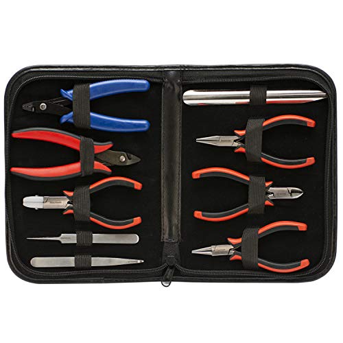 9-Piece Beadsmith Deluxe Jewelry Pliers Ergonomic Tool Kit with Case