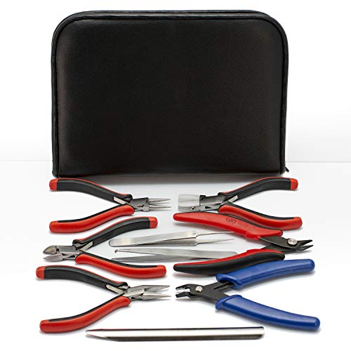 9-Piece Beadsmith Deluxe Jewelry Pliers Ergonomic Tool Kit with Case