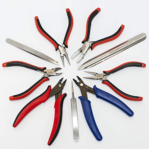 9-Piece Beadsmith Deluxe Jewelry Pliers Ergonomic Tool Kit with Case