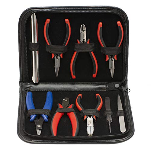 9-Piece Beadsmith Deluxe Jewelry Pliers Ergonomic Tool Kit with Case