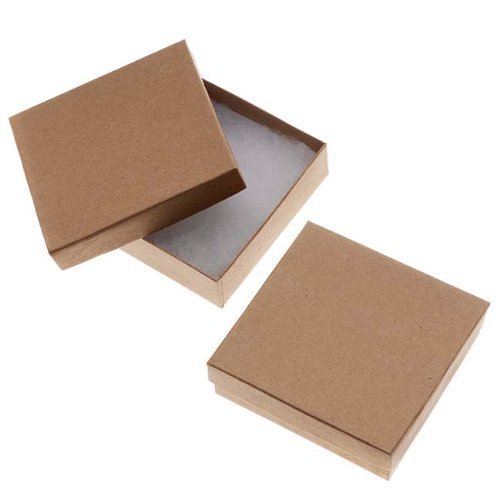 Beadaholique Kraft Brown Square Cardboard Jewelry Boxes 3.5 x 3.5 ...