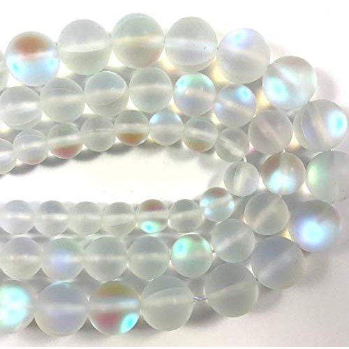 Beadalgo - Frosted Aura Crystal Mermaid Glass Beads 6mm, 8mm, 10mm...