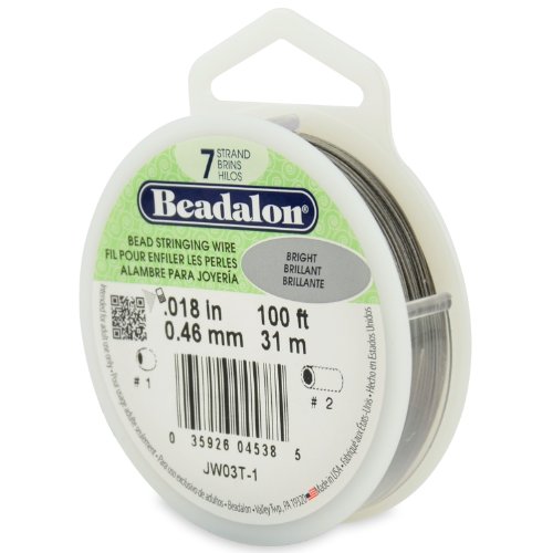 Beadalon 7-Strand 0.018 0.46 mm 100 ft 30.5 m Bright Bead Str...