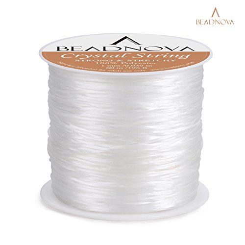 BEADNOVA 1mm Elastic Stretch Polyester Jewelry Bracelet Crystal St...