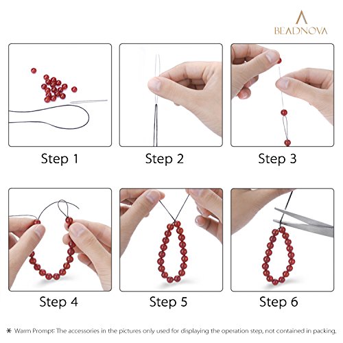 BEADNOVA 1mm Elastic Stretch Polyester Jewelry Bracelet Crystal St...