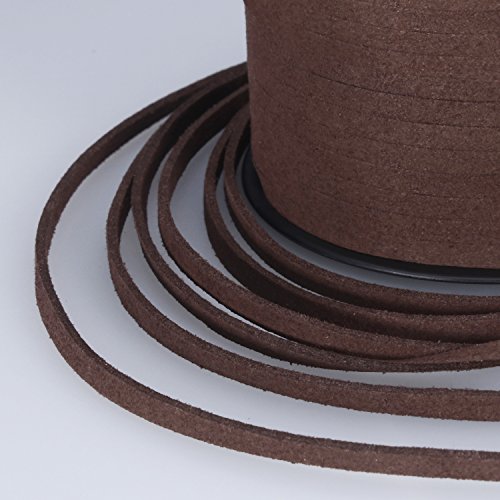 BEADNOVA 5mm Flat Leather Cord Faux Suede Cord 50 Yards Roll Spool...