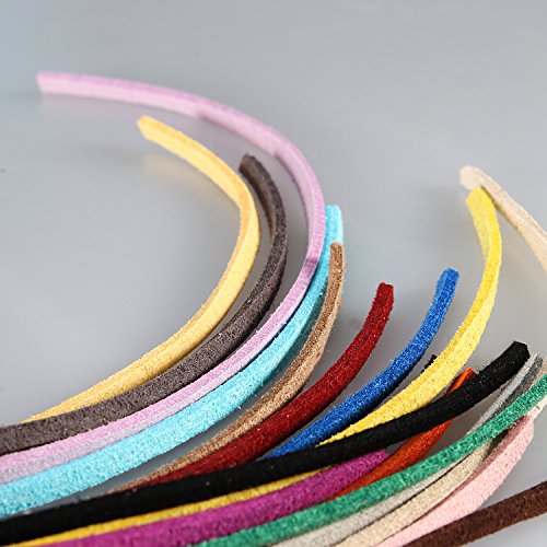 BEADNOVA 5mm Flat Leather Cord Faux Suede Cord 50 Yards Roll Spool...